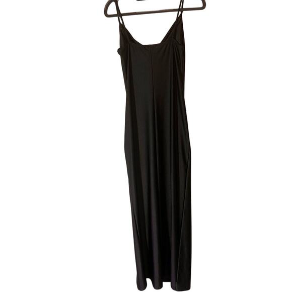 Popular 21 Sleek Black Bodycon Full Length W/ Side Slit Women’s Large - Picture 4 of 7